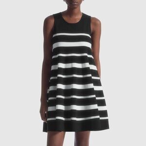 COS Sleeveless Knitted Mini Dress Black and White Stripes Size Medium Classic